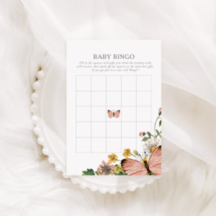 Boho Bloom Spring Wildflower Baby Bingo Game