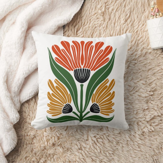  Boho Bloom Throw Pillow (Blanket)