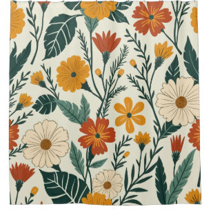 Boho Blooming Shower Curtain