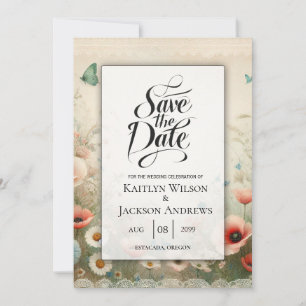 Boho Blooms and Vintage Vows Wedding Save The Date
