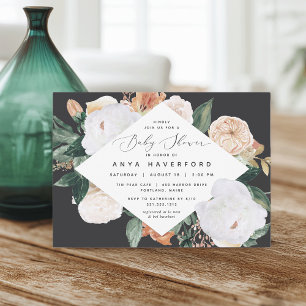 Boho Blooms Elegant Floral Baby Shower Invitation