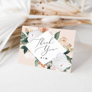 Boho Blooms Geometric Floral Thank You Card