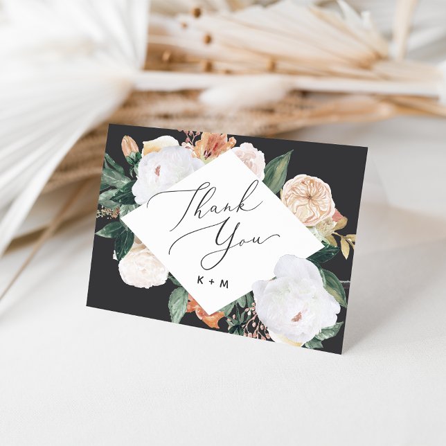 Boho Blooms Geometric Floral Thank You Card (Creator Uploaded)