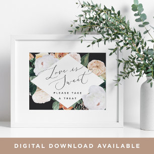Boho Blooms Love Is Sweet Wedding Dessert Bar Sign
