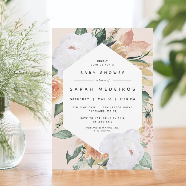 Boho Blooms | Modern Floral Baby Shower Invitation (Creator Uploaded)