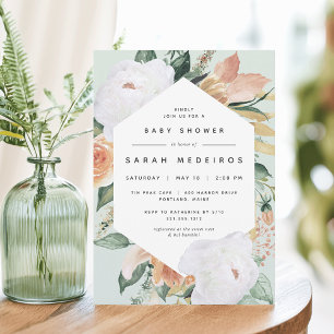 Boho Blooms Modern Floral Baby Shower Invitation