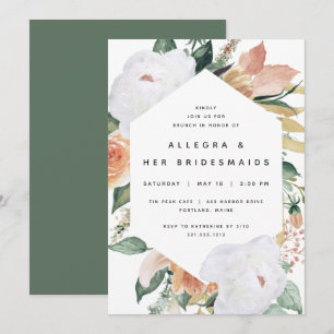 Boho Blooms   Modern Floral Bridesmaids Brunch Invitation
