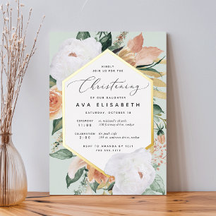 Boho Blooms Modern Floral Christening
