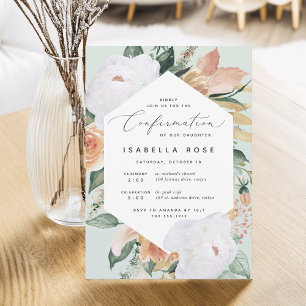 Boho Blooms   Modern Floral Confirmation Invitation
