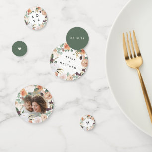 Boho Blooms Modern Floral Personalised Wedding Confetti