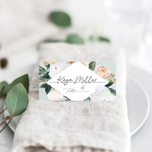 Boho Blooms Modern Floral Place Card