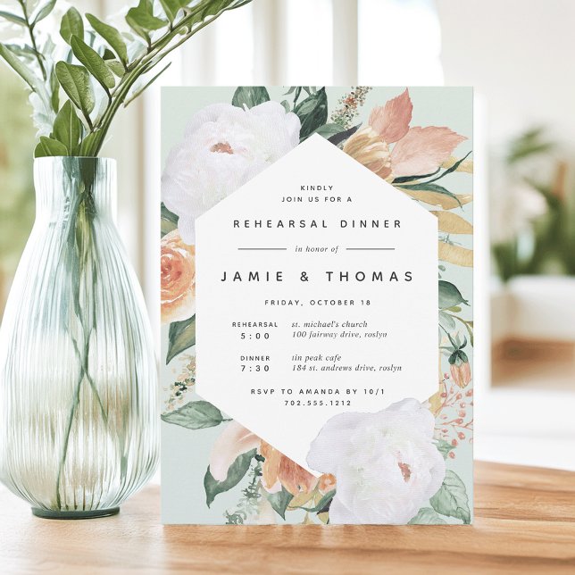 Boho Blooms | Modern Floral Rehearsal Dinner Invitation (Creator Uploaded)