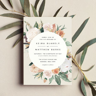 Boho Blooms Modern Floral Wedding Invitation