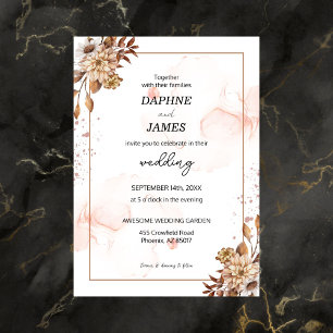 Boho Blooms: Modern Floral Wedding Invitation