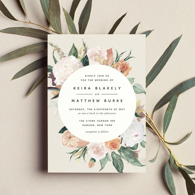 Boho Blooms | Modern Floral Wedding Invitation (Creator Uploaded)