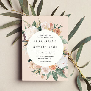 Boho Blooms Modern Floral Wedding Invitation