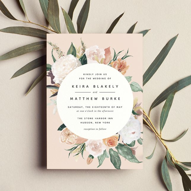 Boho Blooms | Modern Floral Wedding Invitation (Creator Uploaded)