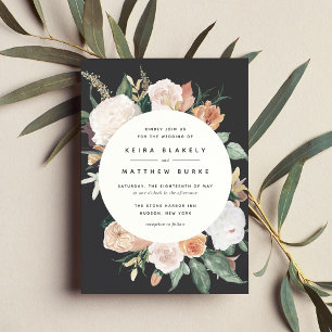 Boho Blooms   Modern Floral Wedding Invitation