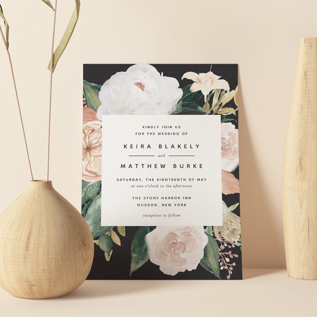Boho Blooms | Modern Floral Wedding Invitation (Creator Uploaded)
