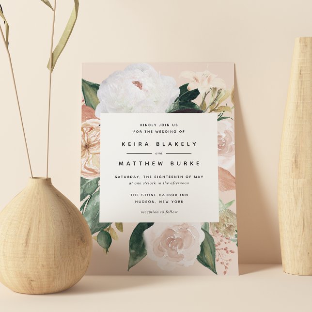 Boho Blooms | Modern Floral Wedding Invitation (Creator Uploaded)
