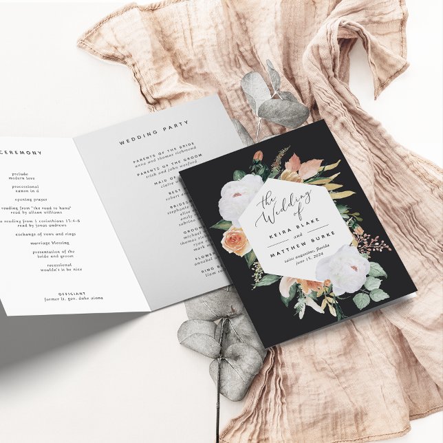Boho Blooms Modern Floral Wedding Programme (Creator Uploaded)