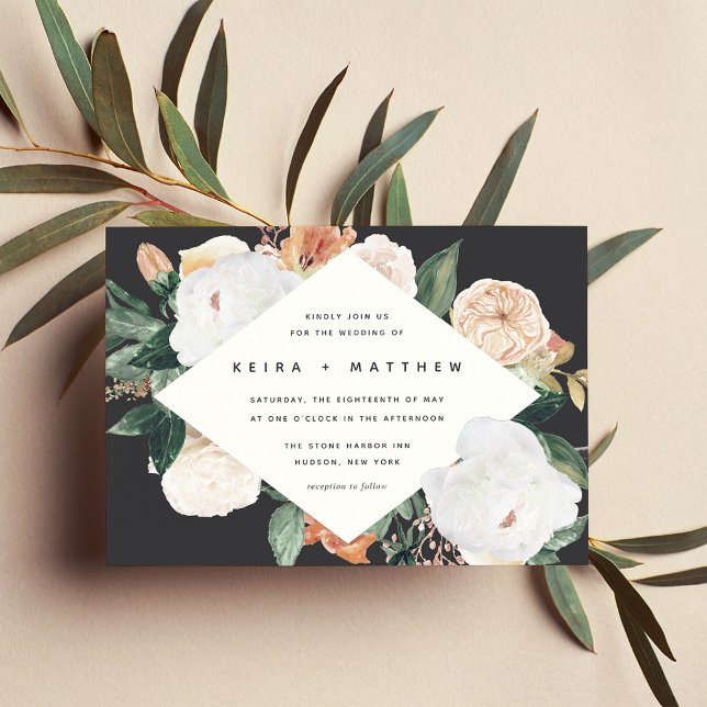 Boho Blooms | Modern Geometric Floral Wedding Invitation (Creator Uploaded)