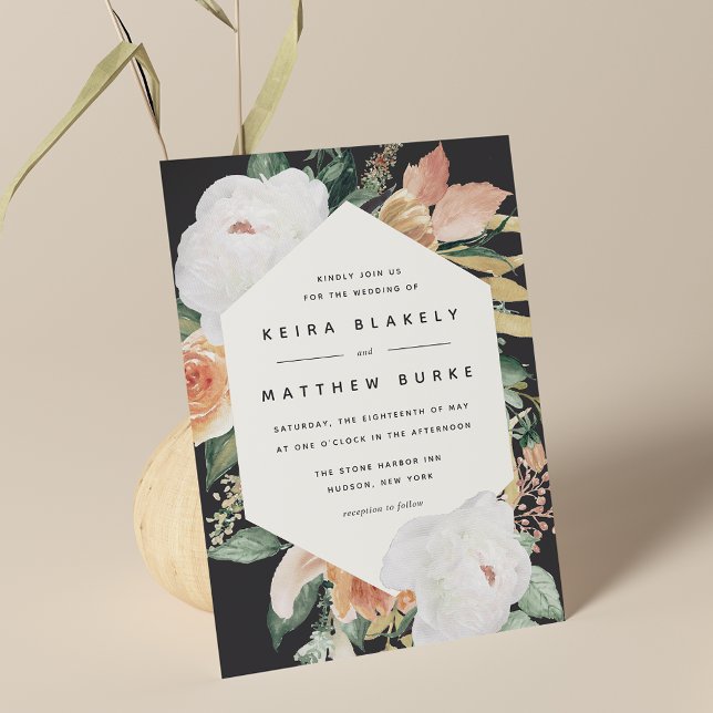 Boho Blooms | Modern Geometric Floral Wedding Invitation (Creator Uploaded)