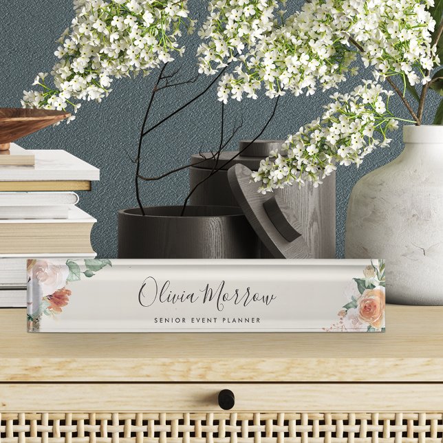 Boho Blooms | Modern Watercolor Floral Nameplate (Creator Uploaded)