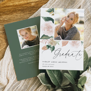 Boho Blooms Photo Graduation Announcement