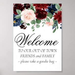 Boho Blooms   Rustic Floral Out of Town Guest Sign