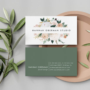 Boho Blooms Watercolor Floral Business Card