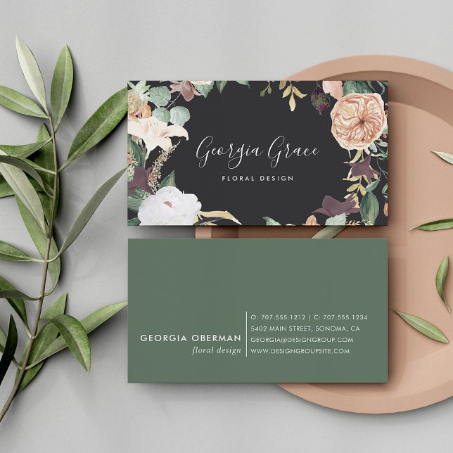 Boho Blooms Watercolor Floral Business Card (Creator Uploaded)