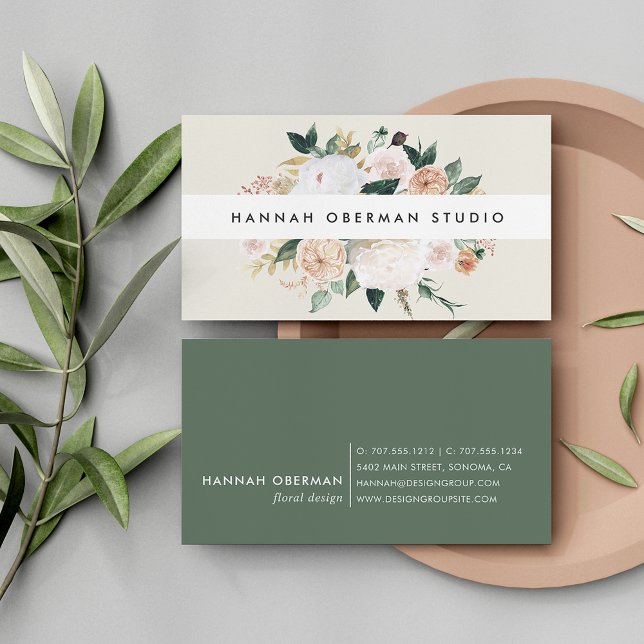 Boho Blooms Watercolor Floral Business Card (Creator Uploaded)