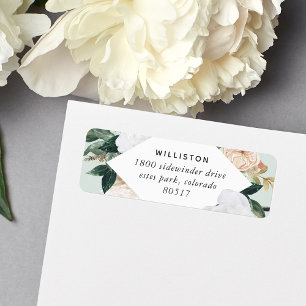 Boho Blooms Watercolor Floral Return Address
