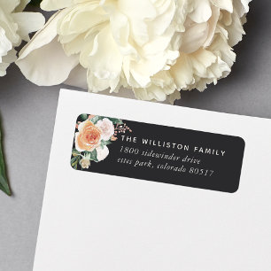 Boho Blooms Watercolor Floral Return Address