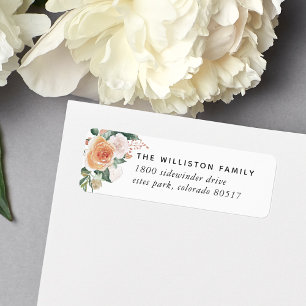 Boho Blooms Watercolor Floral Return Address