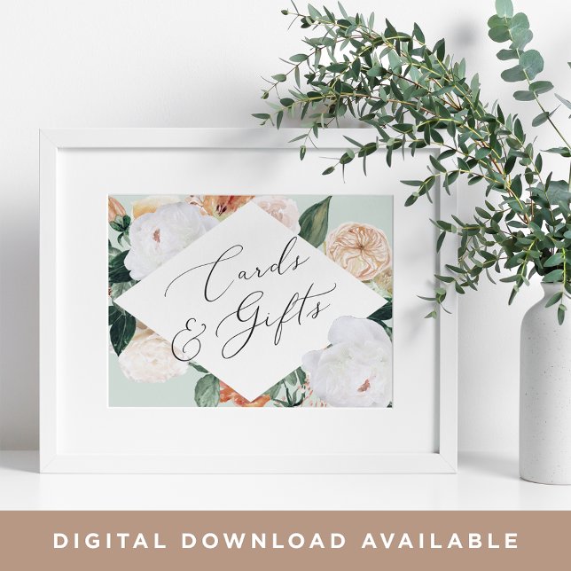 Boho Blooms Wedding Cards & Gifts Sign (Creator Uploaded)