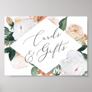 Boho Blooms Wedding Cards & Gifts Sign