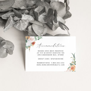 Boho Blooms Wedding Hotel Accommodation Cards