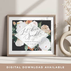 Boho Blooms Wedding Sparkler Sendoff Sign