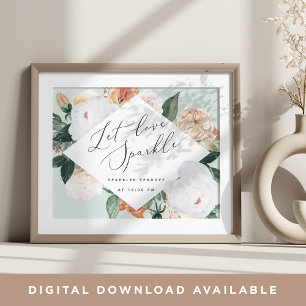 Boho Blooms Wedding Sparkler Sendoff Sign