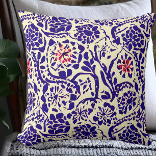 Boho Blue Abstract Cushion