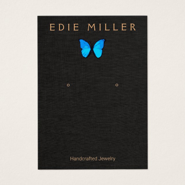 Boho Blue Butterfly Earring Display Card (Front)