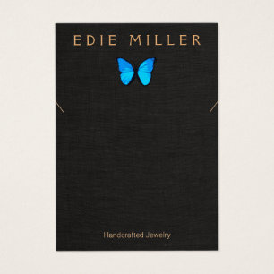Boho Blue Butterfly Necklace Bracelet Display Card