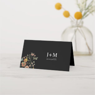 Boho blue Chic Wedding Place Card