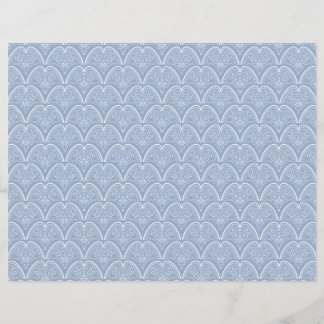 Boho Blue Delicate Shells Scrapbook Paper