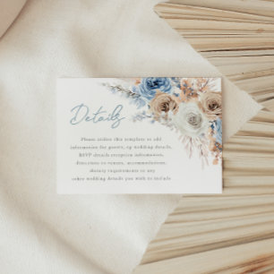 Boho Blue: Dusty Blue Bohemian Wedding Details Enclosure Card