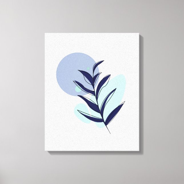 Boho blue flower canvas print (Front)