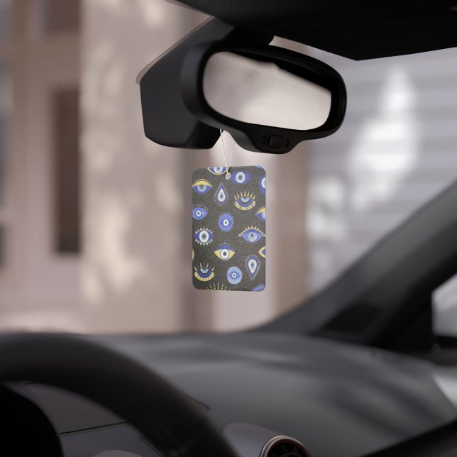Boho Blue Gold Evil Eyes Air Freshener  (Creator Uploaded)