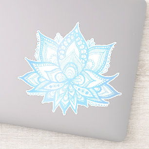 Boho Blue Lotus Flower Sticker